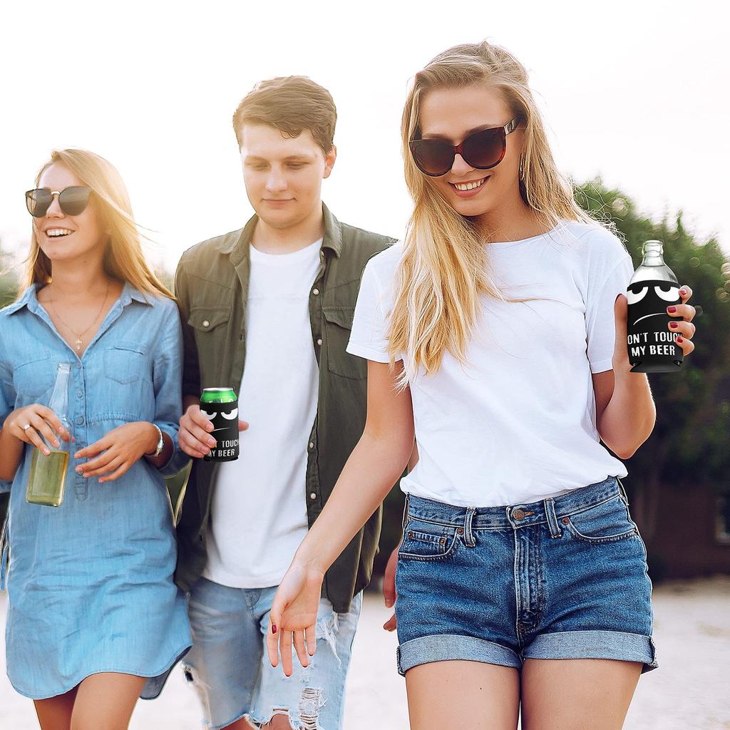 Kwmobile 2x Can Cooler Cover for Cans Can Cooler Holder X 10 Cm Touch My Beer Design 330ml/355ml - 6.5 - Don't