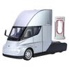 Tesla Semi Electric Truck 1:24 Scale Diecast Alloy Pull-Back Model Car - Silver