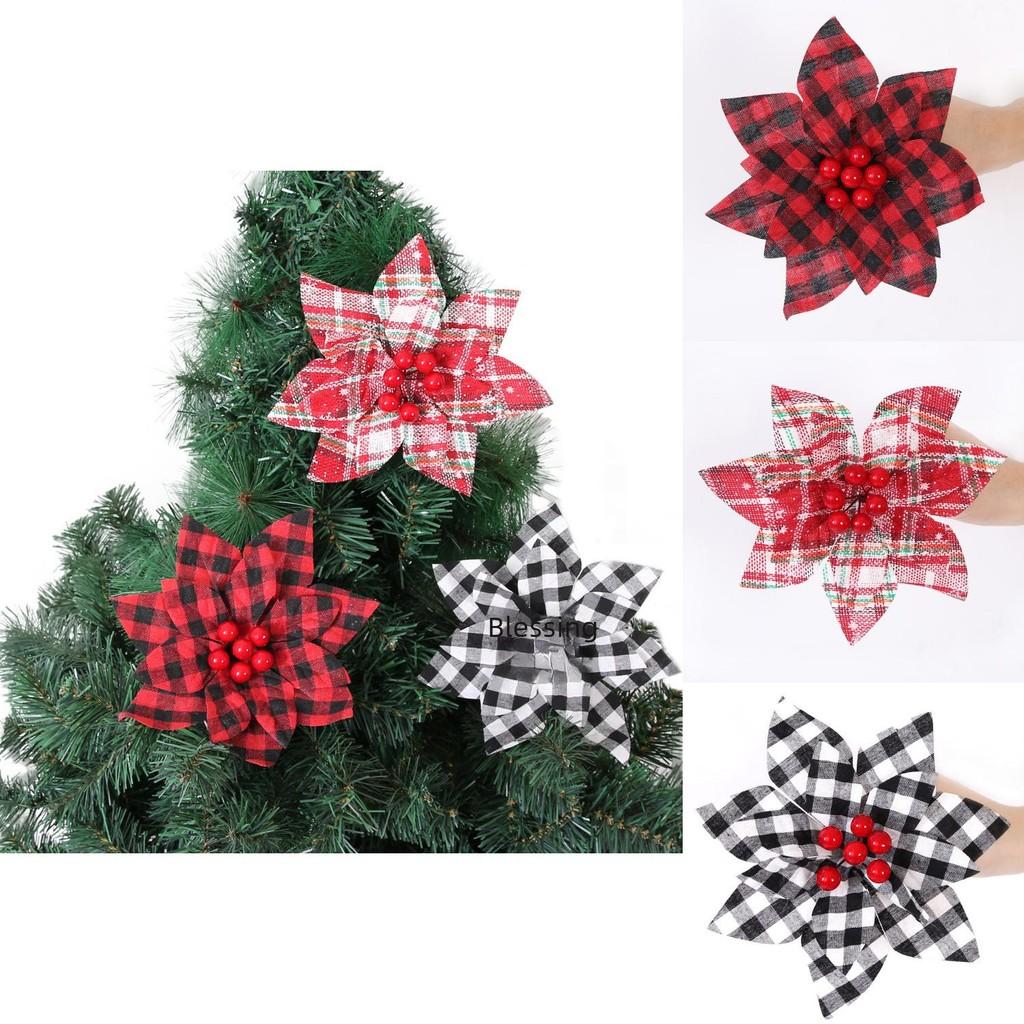 European Stunning Style Christmas Flowers Crafted From Luxurious Fabric Decor For