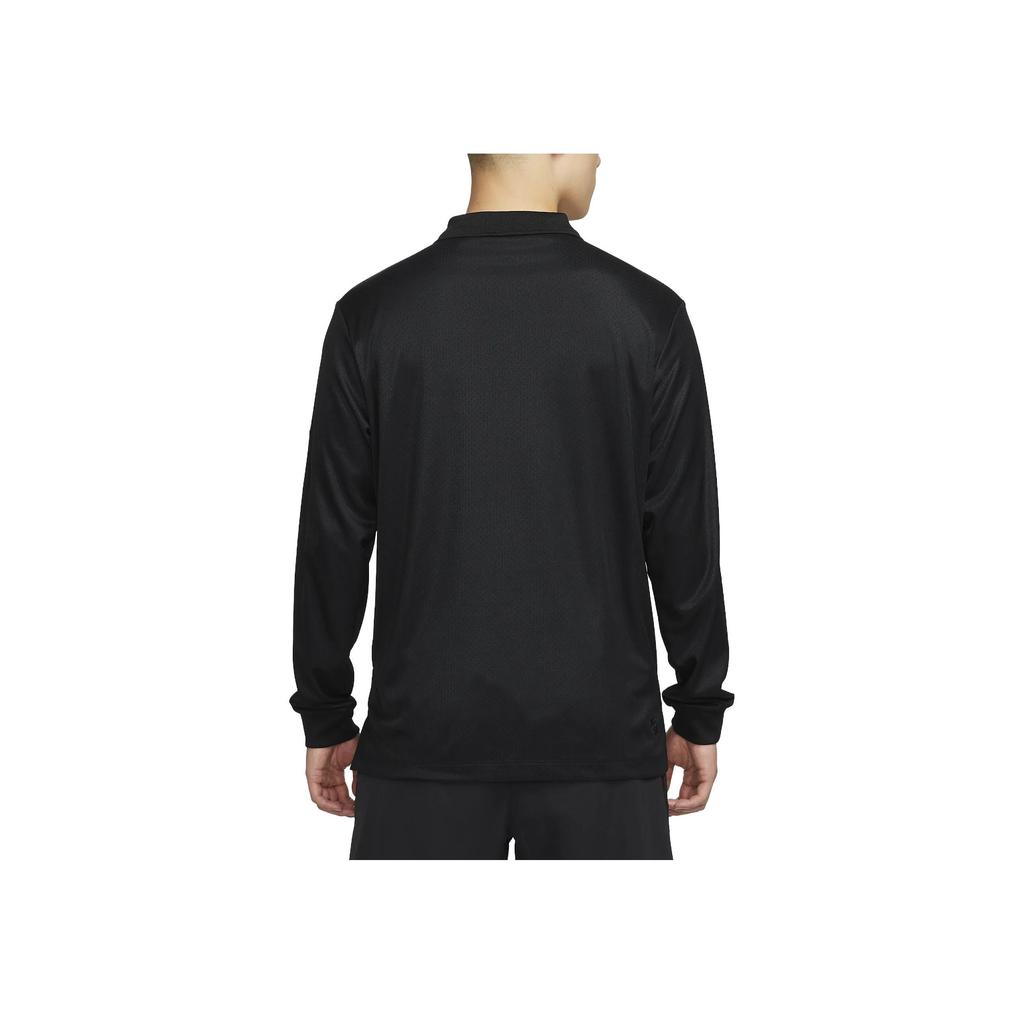 Nike Solid Color Polo Neck Pullover Sweatshirt Men sweatshirt Black FB7382-010