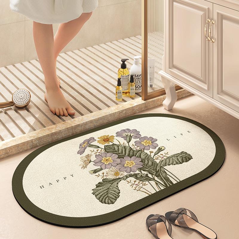 Bathroom absorbent floor mat household toilet door foot mat toilet carpet bathroom non-slip mat diatom mud cushion