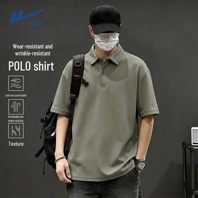 Herren Waffelstrick Poloshirt
