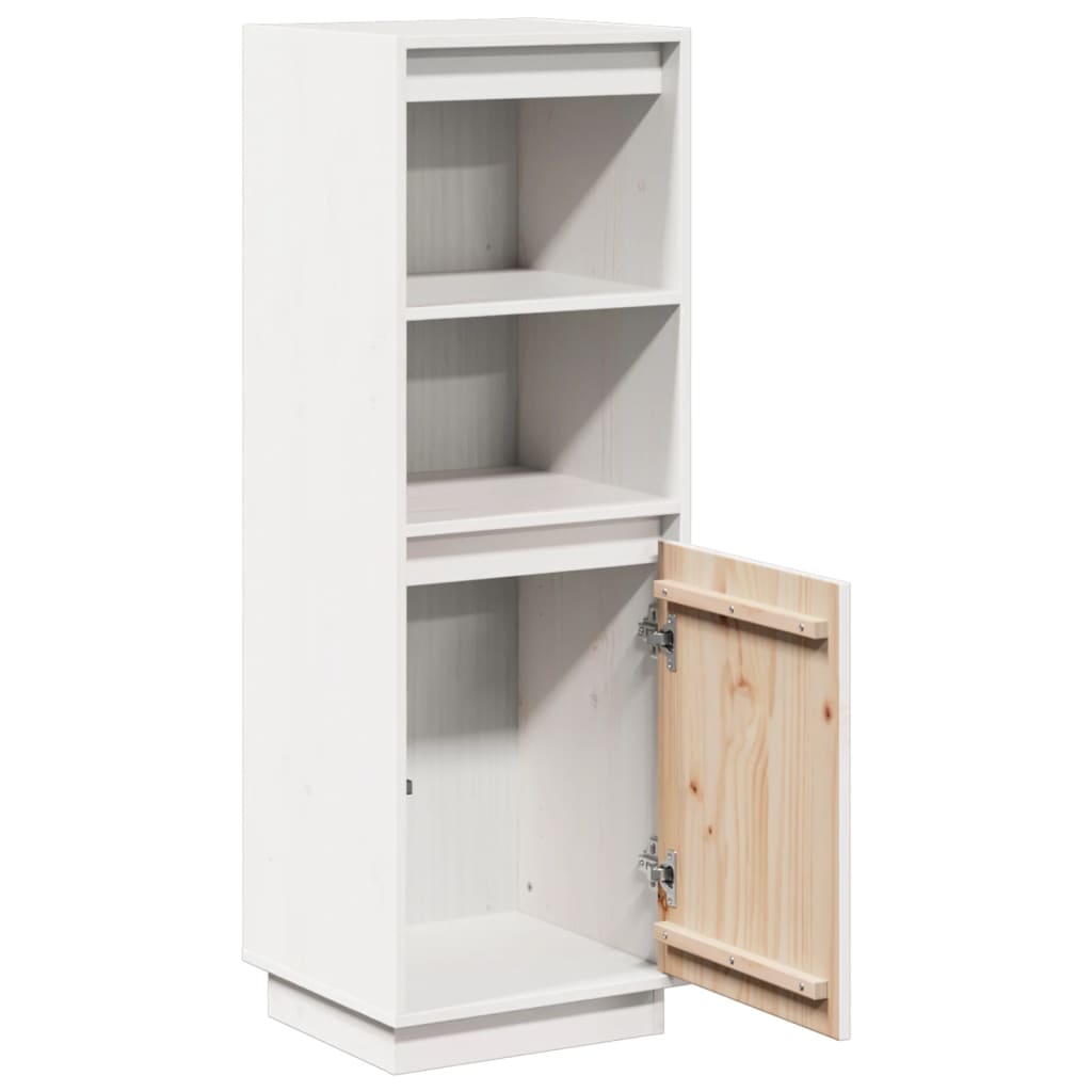 Highboard White 37 x 34 x 110 cm Solid Pine Wood