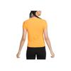 Nike Sportswear Chill Knit Logo Embroidery Pattern Crew Neck Solid Color Short Sleeve T-Shirt Women Tops Sundial-Yellow FV5509-717
