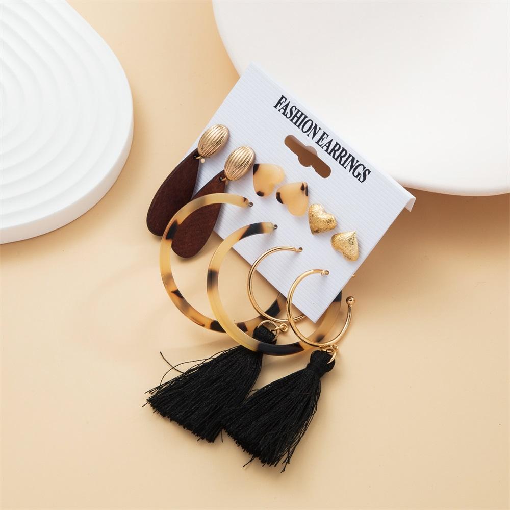 

Винтажные женские серьги-капли, комплект богемных акриловых кисточек, длинные серьги с подвеской, геометрические украшения, подарок на вечеринку