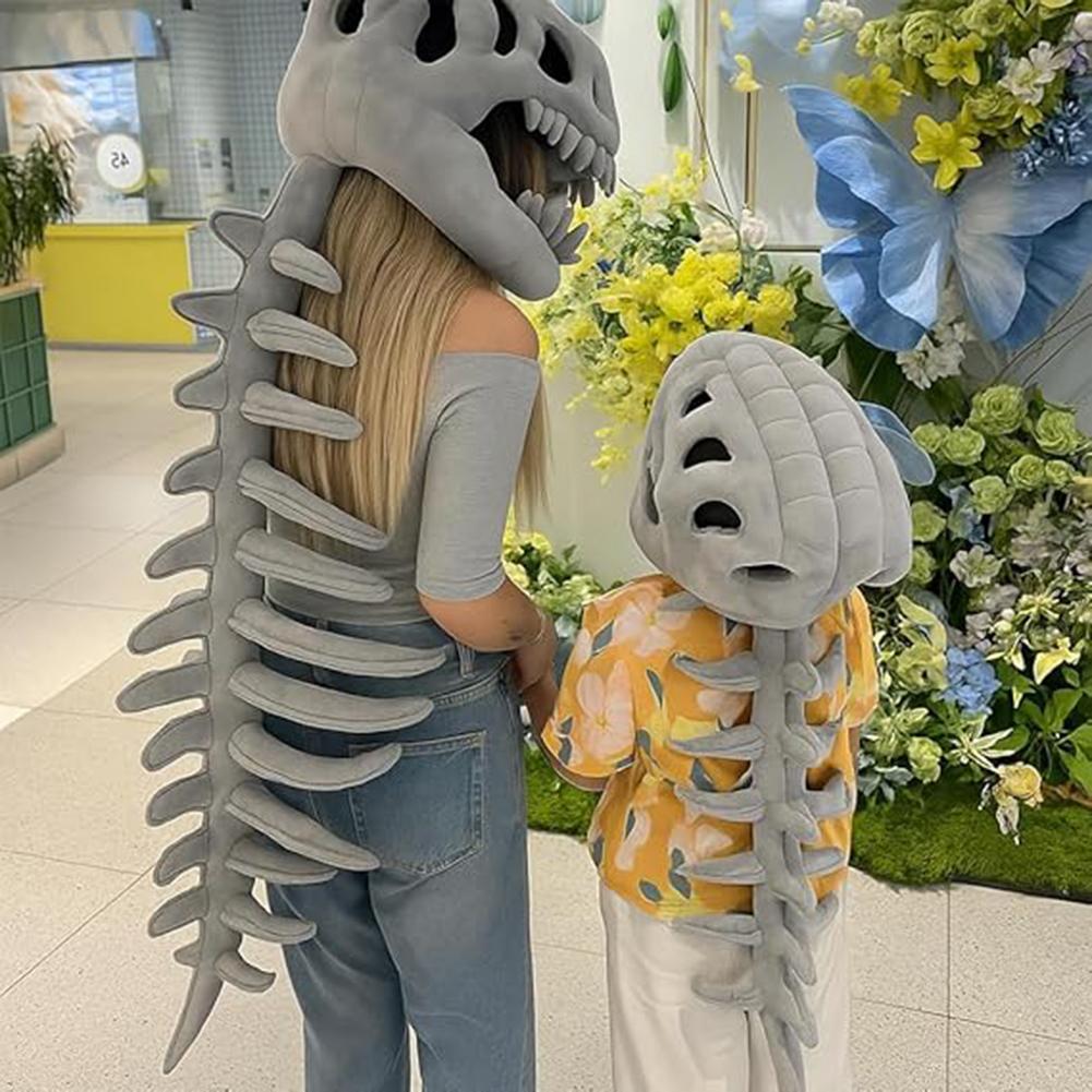 Spinosaurus Plush Dino-Outfit,Dinosaur Skeleton Costume,Funny Role Play Costume,Soft Plush Dinosaur Skeleton Toy 76/117cm