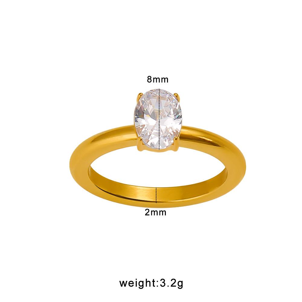 

Yori High Quality Shiny Cubic Zirconia Round Ring 18K Golden Plated Stainless Steel Jewelry Waterproof Accessories 8