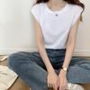 Women's Crew Neck Sleeveless Tank Top Loose Fit Commuter Solid Color Pullover Casual Tee