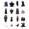 Niedliche Halloween-Mikrolandschaft Miniaturfiguren Harzhandwerk Mini-Feengarten-Dekorationen Niedliche Kürbis Geist Vampir Dekoration
