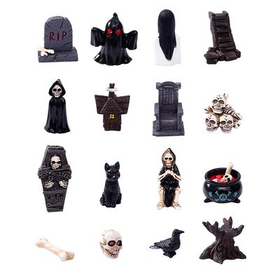 Schattige Halloween Micro Landschap Miniatuur Beeldjes Hars Ambacht Mini Feeentuin Ornamenten Schattige Pompoen Geest Vampier Decoratie