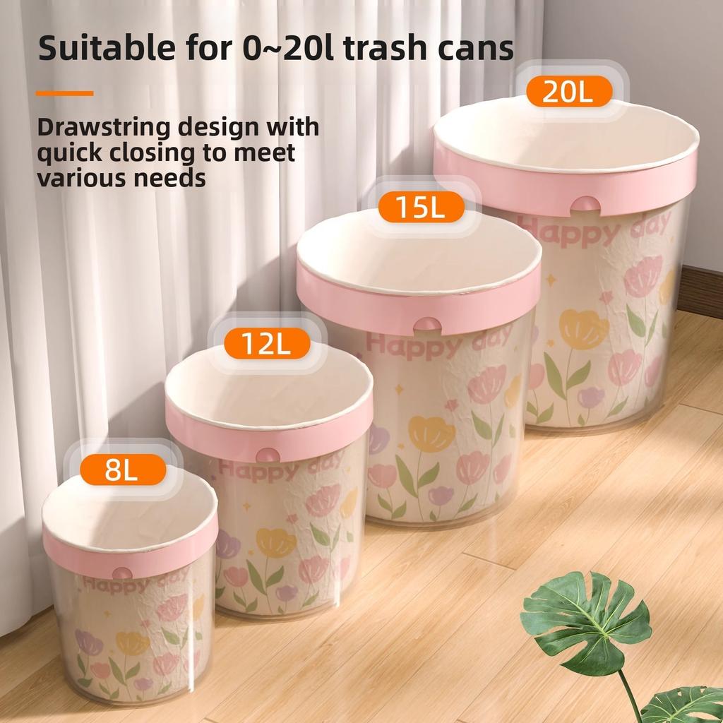 50/30/10PCS Cute Tear-free Garbage Bag Household Thickened Portable Kitchen Large Disposable Clean Drawstring Enlarged Garbage Bag