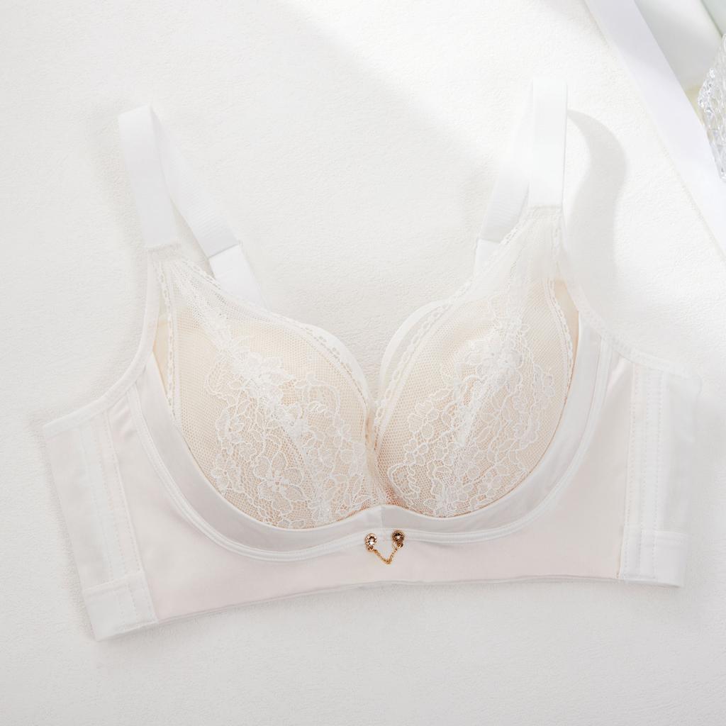  Ice Cream Thin Cup Underwear Women's BC Cup Closed Breast Adjustment Bra Non-magnetic Gathering Anti-sagging