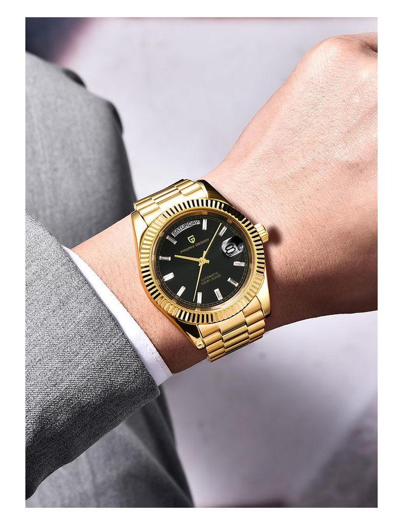 PAGANIDESIGN 40mm Men's Automatic Waterproof Wristwatch with Date and Day Display, Model 1783