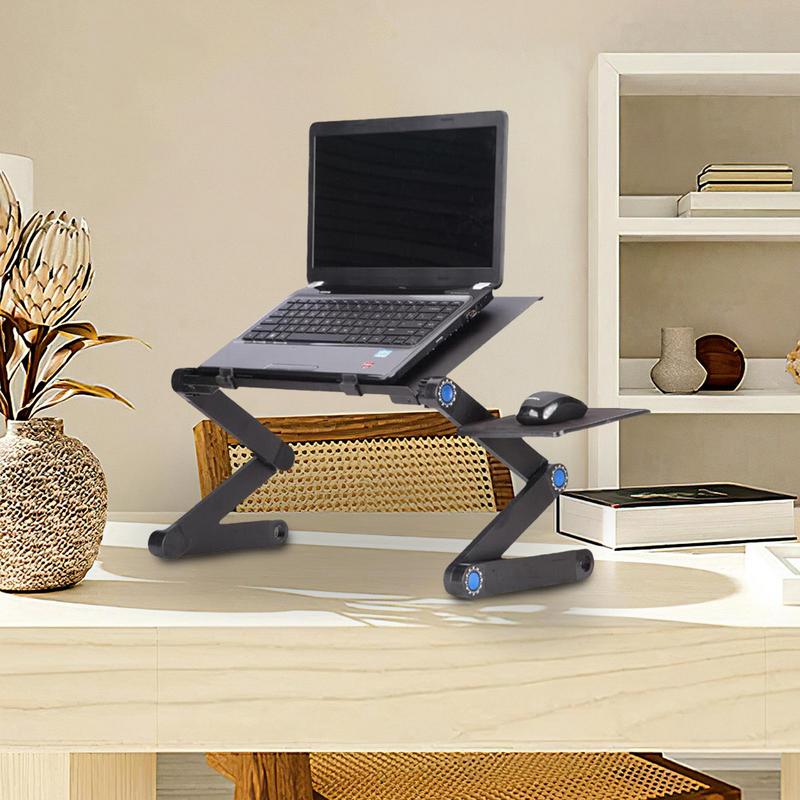Tragbarer verstellbarer Laptop-Schreibtischständer Kühler Ergonomischer Schoßschreibtisch Für Bett Sofa PC Notebook Tisch Schreibtisch Mit Mauspads