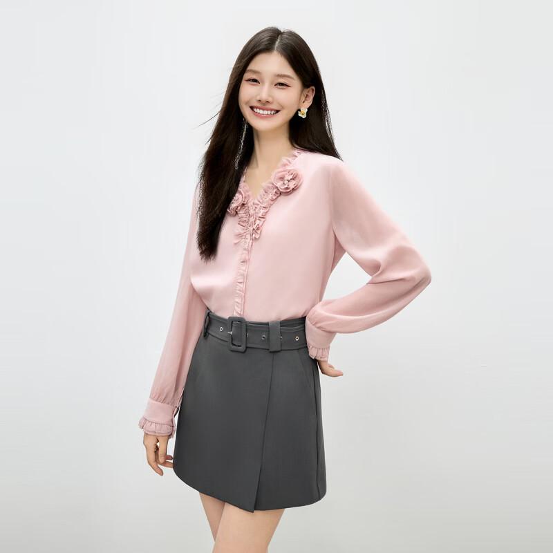 Qiushui Yiren Romantic Spring Chiffon Lace Blouse
