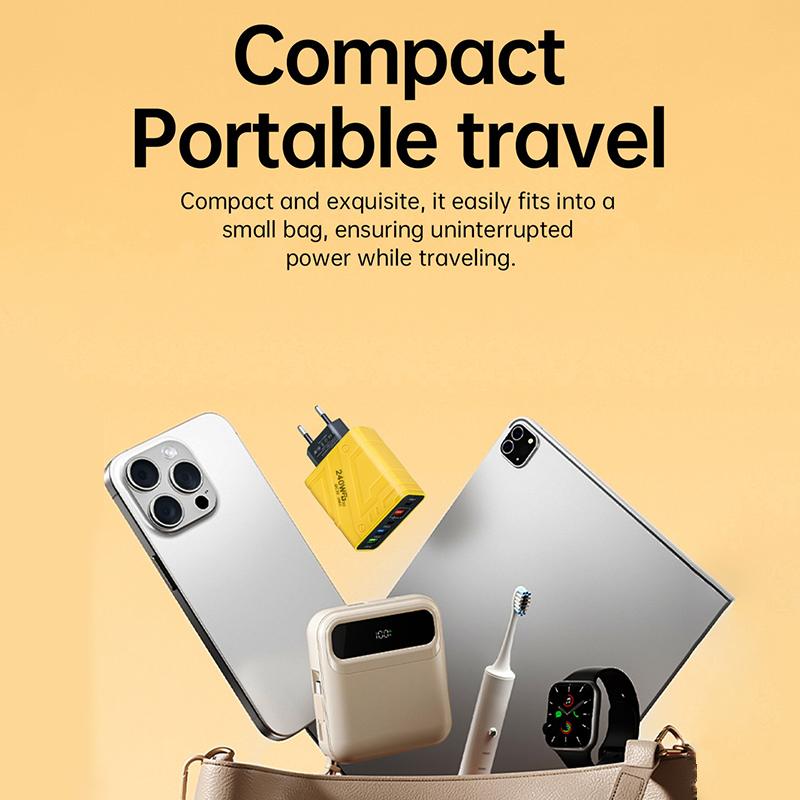 240W 5-Port Usb Type C Fast Wall Adapter Quick Charge Mobile Phone High-Speed Charging Dock For Iphone Xiaomi Phones Tablets