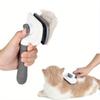 1/2 Self-cleaning 304 Stainless Steel Pet Brushes, Removes Fur, Massages Skin, Fits Long & Short Haired Dogs and Cats.