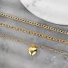 Golden Multi-Layers Women's Necklace Heart Pendant Chain Necklace  Jewelry
