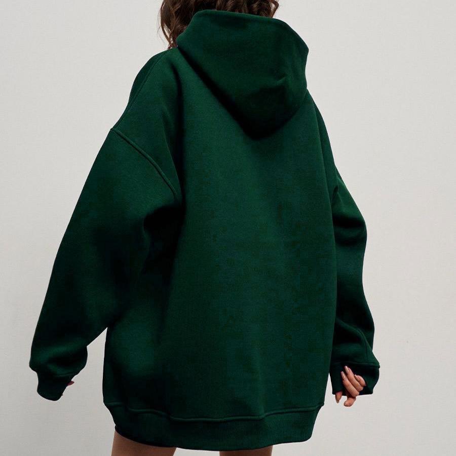 GMXIA Damska bluza z kapturem jesień i zima Street Shaker Loose Pocket Hooded Sweatshirt