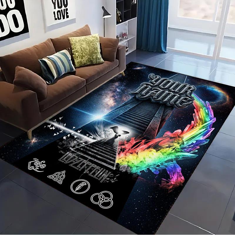 Name Custom Band Led-Zeppelin Carpet Rug for Living Room Bedroom Home Sofa Decoration,Kids play Non-slip Floor Mat