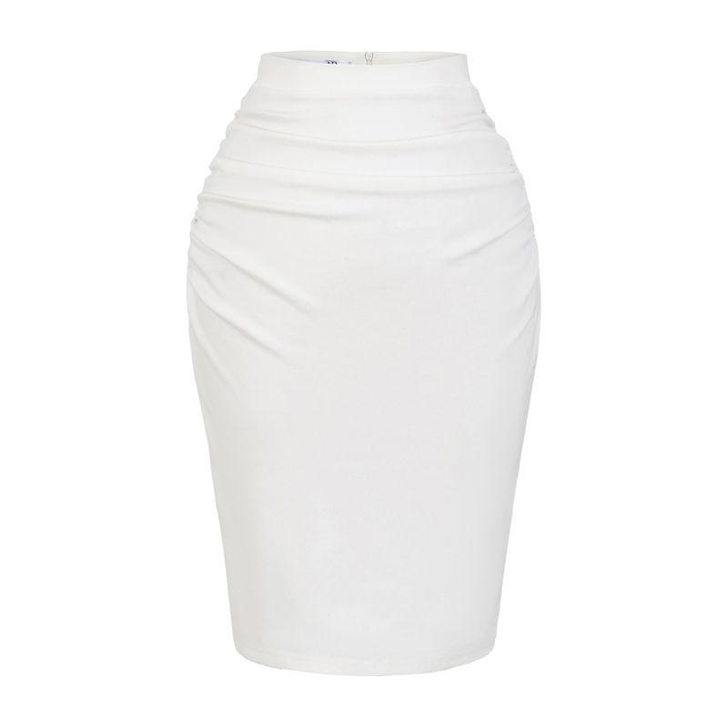 Korean Style High-Waisted Slit Midi Pencil Skirt - Slimming and Hip-Hugging Fit