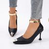 Fashion Shoes 8cm Kitten Heels Metal Pointed Tip Women Pumps Casual Women's Shoes Fashion Mid Heeled Ladies Shoes Sweet Heels