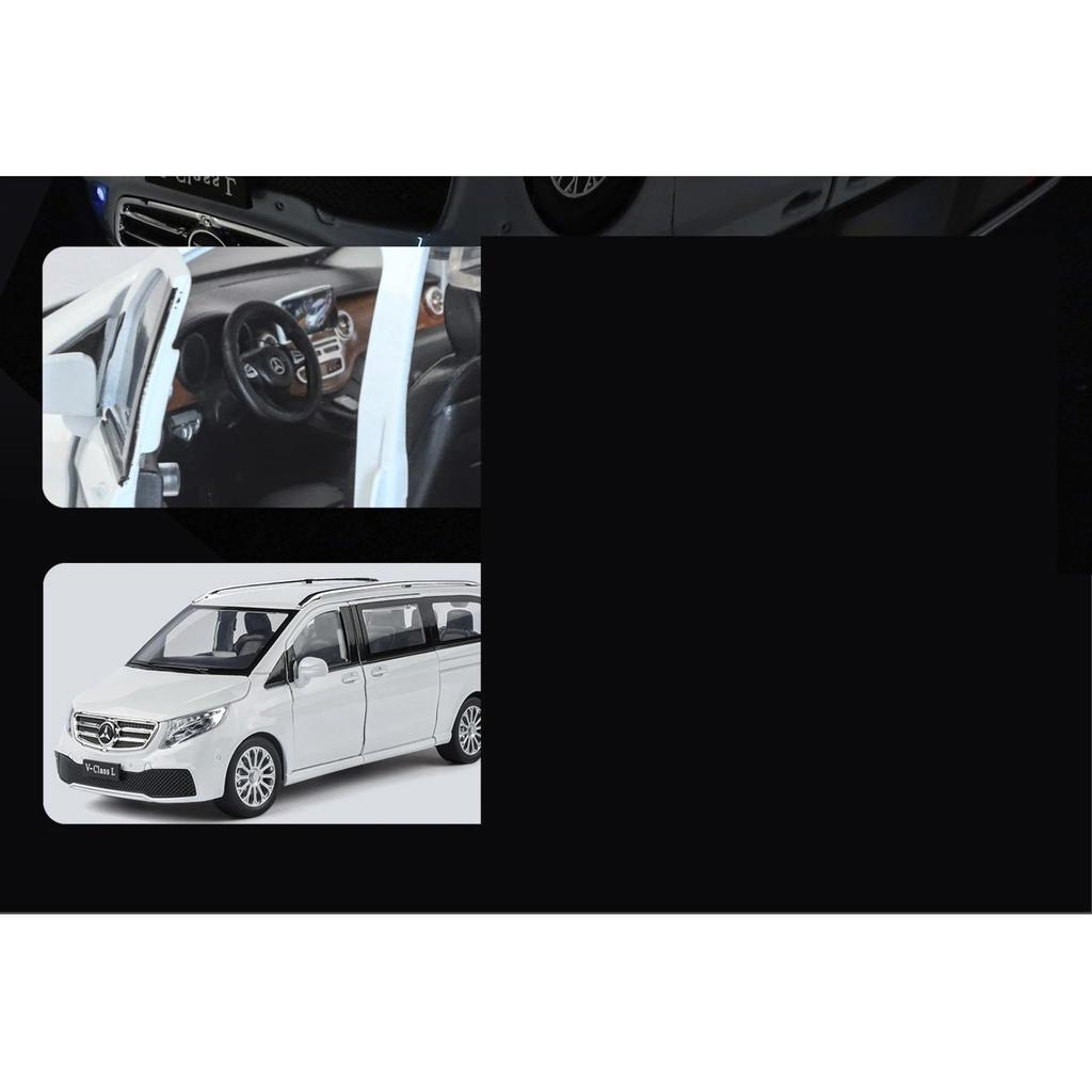 NEU 1/24 Benz V260 MPV Legierungsmodellauto Spielzeug Die-Cast Guss Sound und Licht Rückzieher Auto Spielzeug für Kinder Fahrzeug