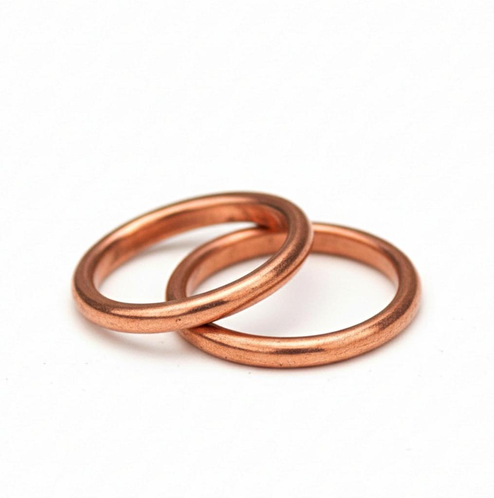Set of 2 Pure Copper Rings, Minimalist Stacking Bands, Meditation Jewelry