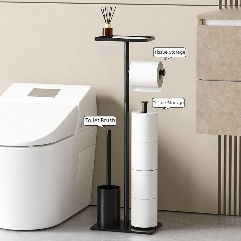 Floor Storage Rack Stainless Steel Toilet Paper Holder Bathroom Organizer Shelf Multifunctional Shelves Bathrooms Accessories