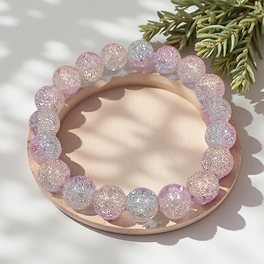 10mm Dopamine Jade Crushed Glass Bracelet: Women's Light Luxury Fidget Beaded Bracelet