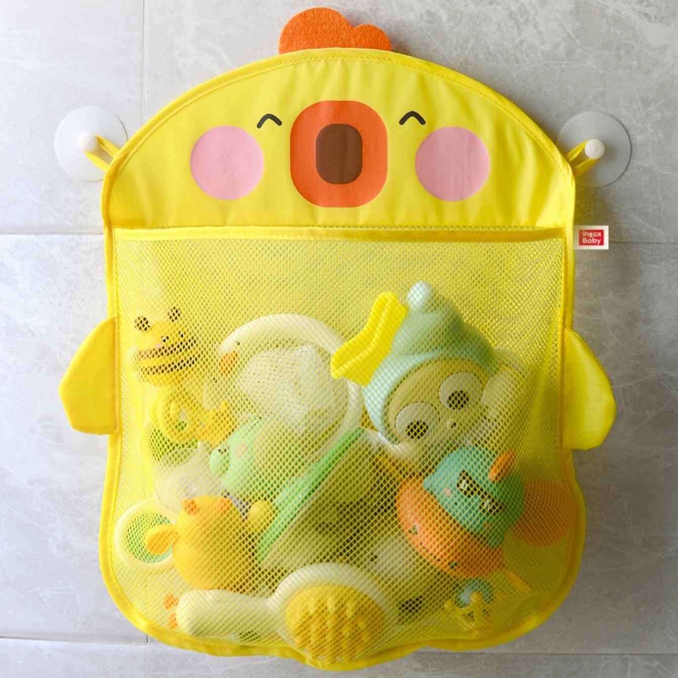 Bathroom Mesh Wall Mounted Storage Bag. Yellow Chicken Cartoon Baby Toy Storage Hanging Bag. Toilet Breathable Storage Bag жёлтый