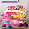 3pcs Trolls3 Cover Set - Personalized Name, HD Printed Bedding with 1 Cover and 2 Pillowcases - Perfect for Home Decor, Easy Care