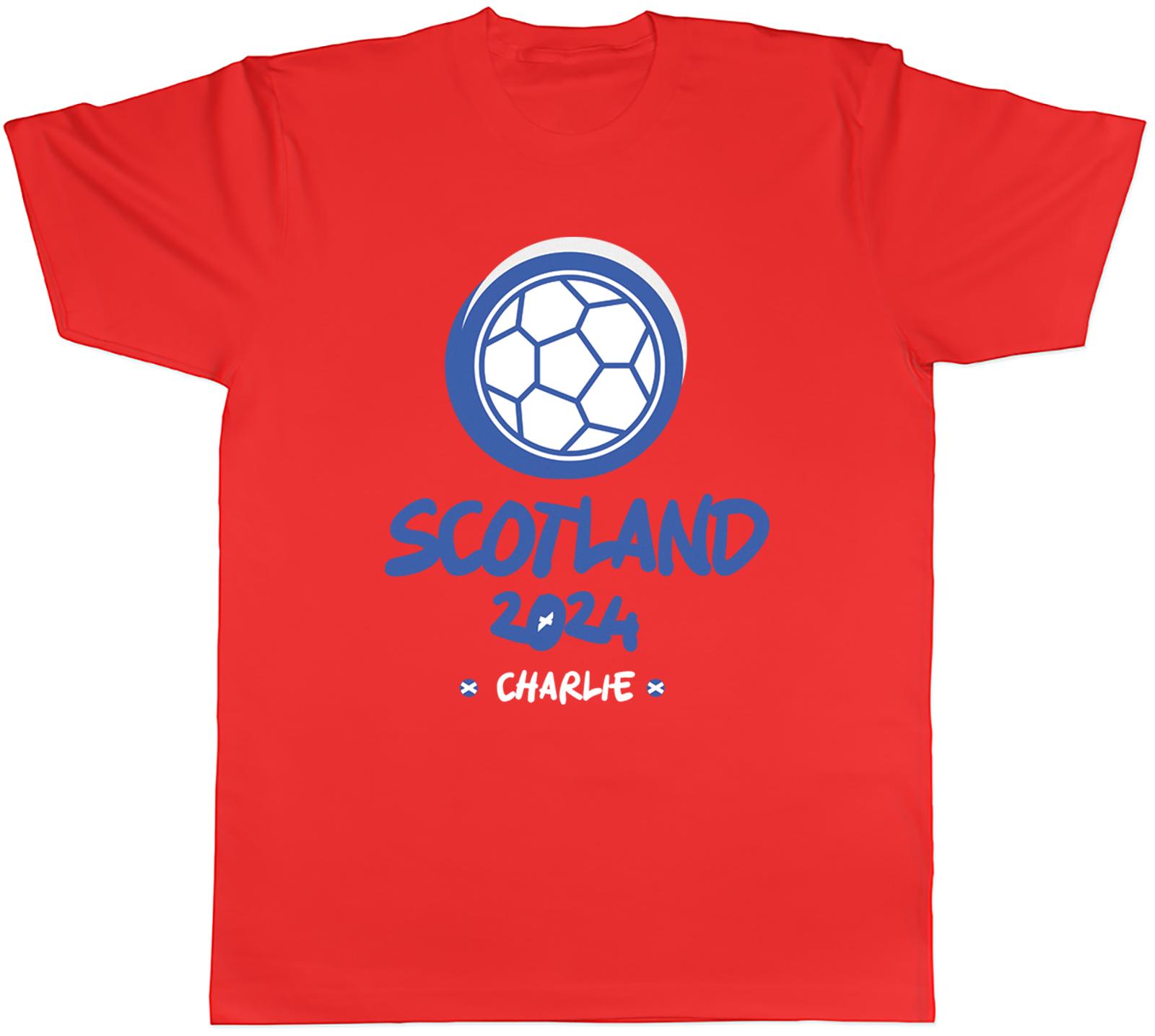 Personalised Scotland 2024 Unisexs TShirt Football Soccer Supporter Fan Tee Gift S