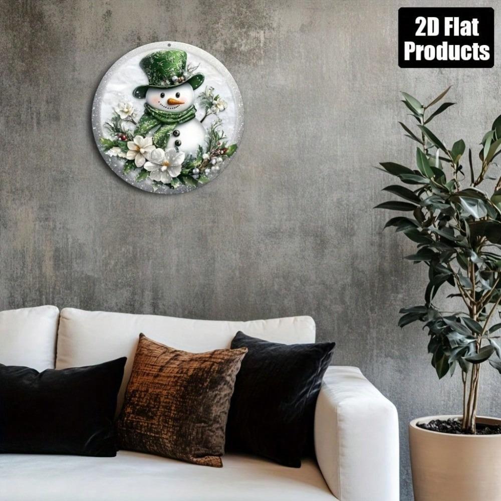Vintage Metal Tin Sign Snowman Wall Art for Bar Cafe Living Room Office Christmas Halloween Party Decor