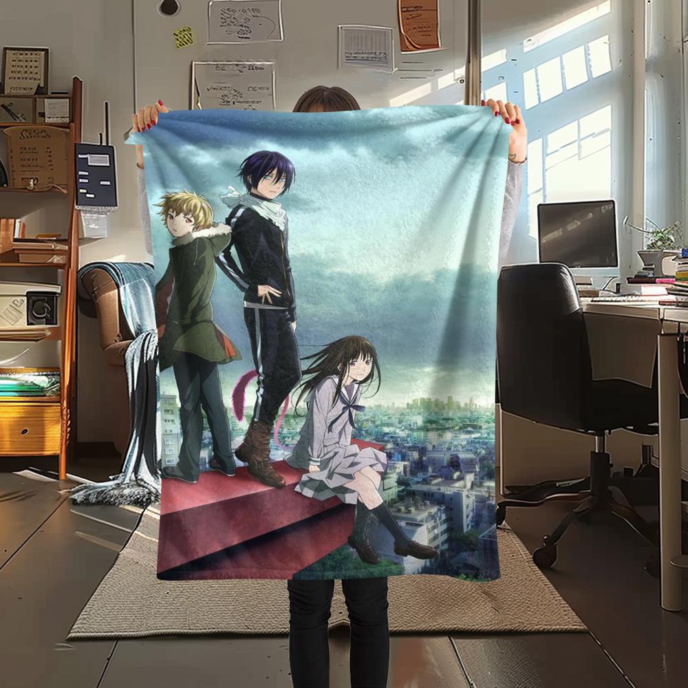1PC Noragami Stray God Print Flannel Blanket, High quality Comfortable for All Seasons, Home Decor, Warmth and Comfort, Perfect for Christmas Gifts 98