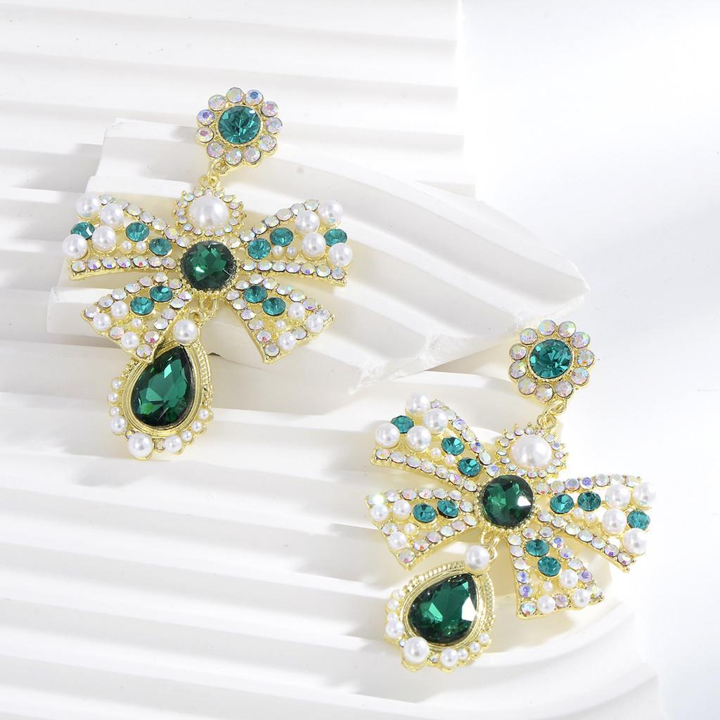Alloy Butterfly Bow Earrings For Women With Retro Vintage Style Seasonal Accessory