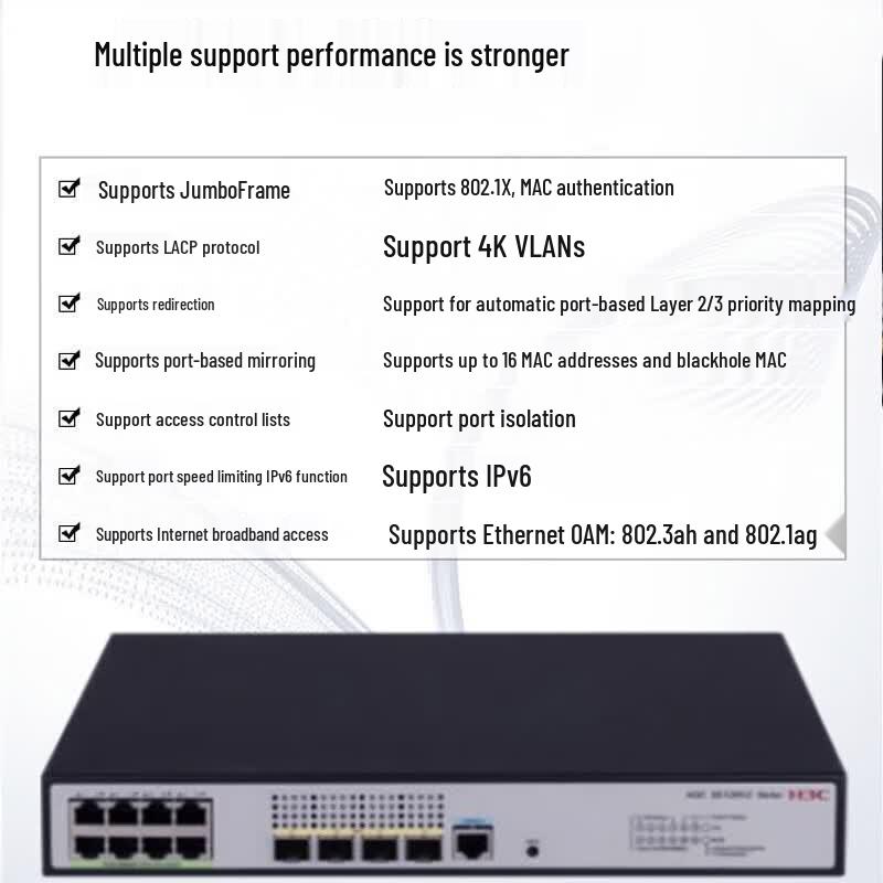 H3C S5130V2-12S-HPWR-LI Layer 3 Managed PoE Network Switch