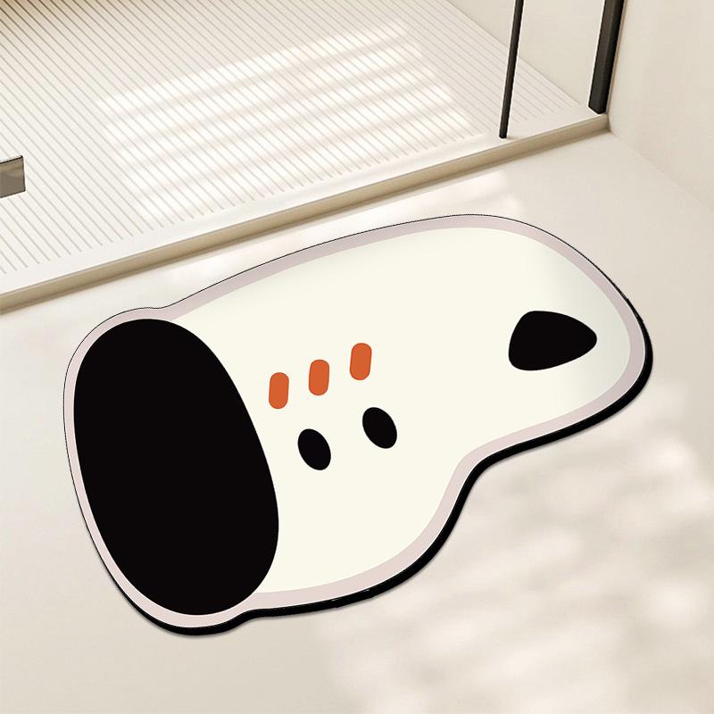 Cartoon Puppy Bathroom Floor Mat Three-Piece Set, Absorbent Non-Slip Mat, Diatom Mud Toilet, Dirt-Resistant And Wear-Resistant Toilet U-Shaped Mat