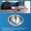 Camper Round Sink RV Kitchen Bath Sink 304 Stainless Steel Large Capacity 12 Inch 40mm Sewer Outlet for Boat  RV Camper