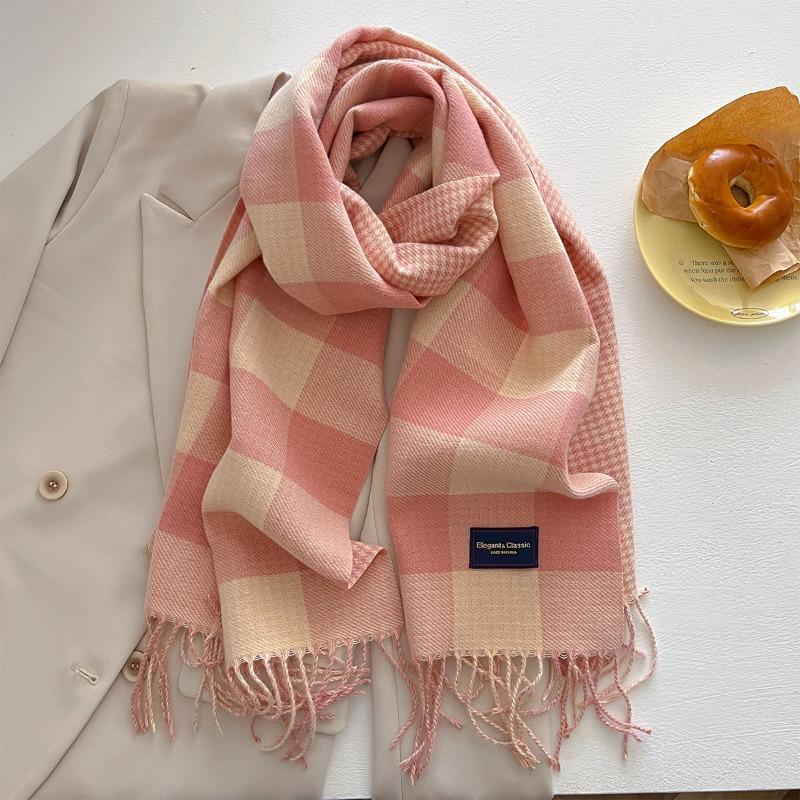 Autumn and winter new versatile scarf women's thickened woven thick beard fringed warm scarf imitation cashmere shawl
