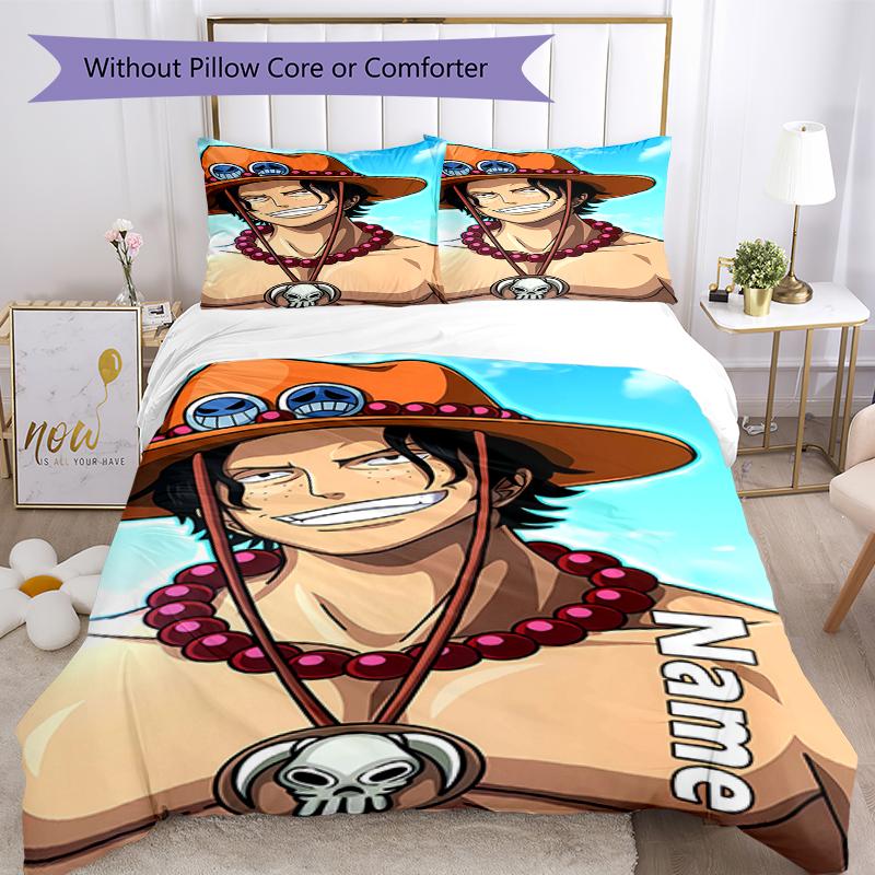 3pcs Custom Name One Piece Bedding Set Duvet Cover Closure Includes 1 Duvet Cover & 2 Pillowcases, Soft and Comfortable for All Seasons.