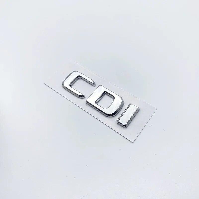 Buchstaben-Emblem für Mercedes Benz CDI CGI TDI 4Matic, Auto-Styling, Kofferraum-Typenschild, Logo-Aufkleber, flache Schriftarten, silberfarben, glänzend, Schwarz