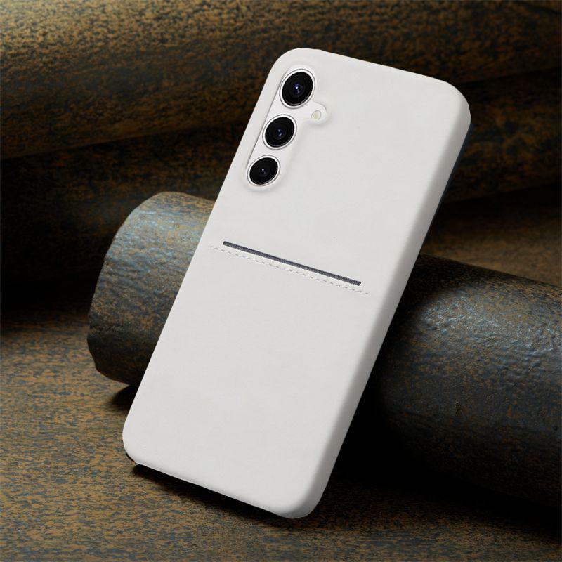 Card Slot Sheepskin Leather Texture Case For Samsung S26 S25 S24 S23 Ultra A55 A35 A15 A54 A34 Wallet Thin Hard PC Armor Cover