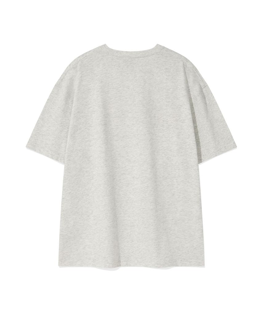 WACKY WILLY Arch Typography Short Sleeve T-Shirt Light Grey