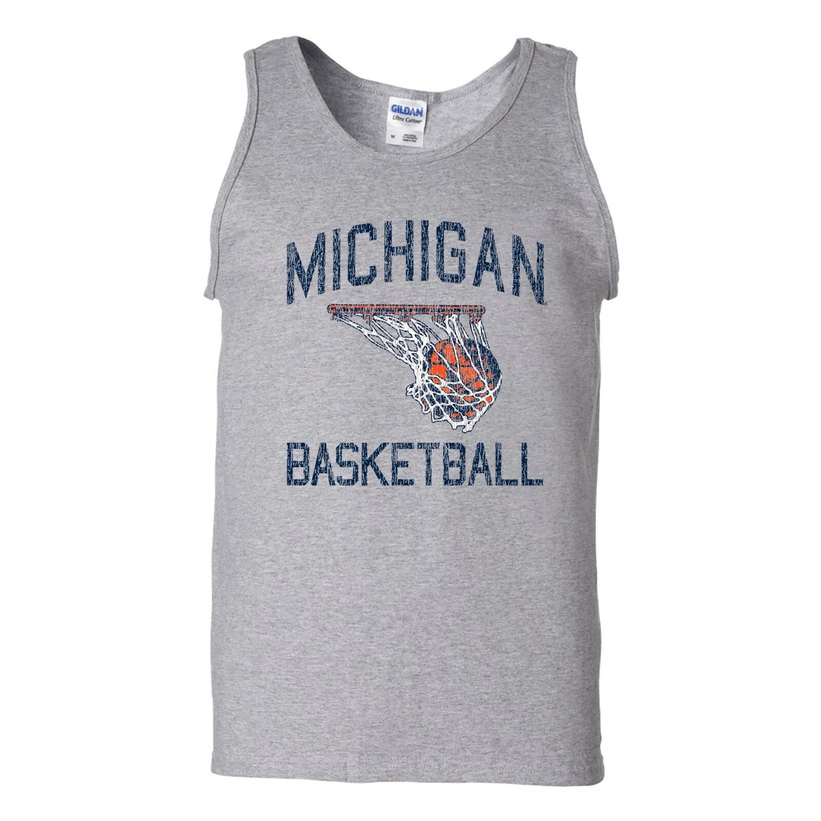 Michigan Wolverines Faded Retro Basketball Tank TOP S