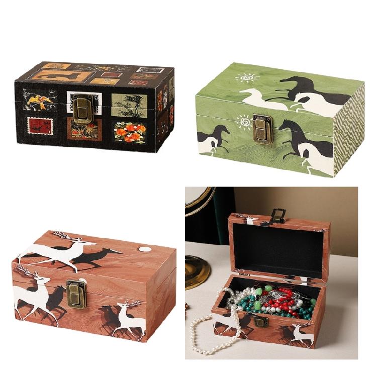 Wood Jewelry Organizers Portable Earring Display Box Necklace Storaging Case for Secure Storage and Travel Convenience