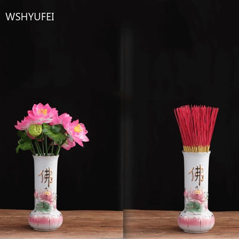 Keramická kadidelnice Tradiční buddhistické ozdoby Doplňky k oltáři v Buddhově síni Domácí kreativita Stolní váza na květiny
