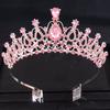 Diademi e Corone di Cristallo Rosa Diadema Corona Strass per Ballo di Fine Anno per Donne Accessori Capelli Sposa Matrimonio Gioielli Corona Tiara Regalo