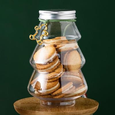 Christmas Candy Jar Christmas Tree Shape Biscuits Bottle Sealed Jar Tea Bottle Snack Storage Jar Food Container New Year 2025