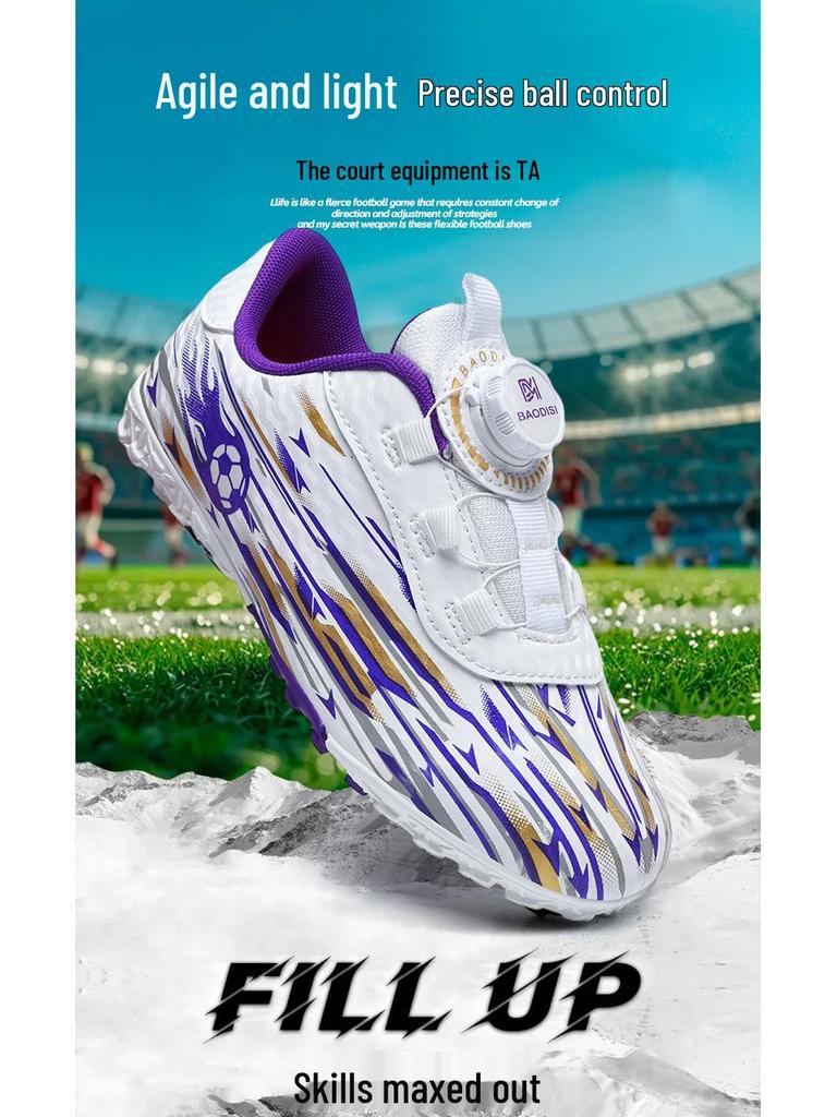 Cross-Border TF Studded Children's Football Shoes for Primary Students – AG Rotating Button for Training